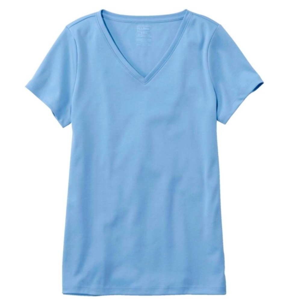 Banana Republic Stretch Light Blue Short Sleeve V Neck T-shirt Top Sz XS